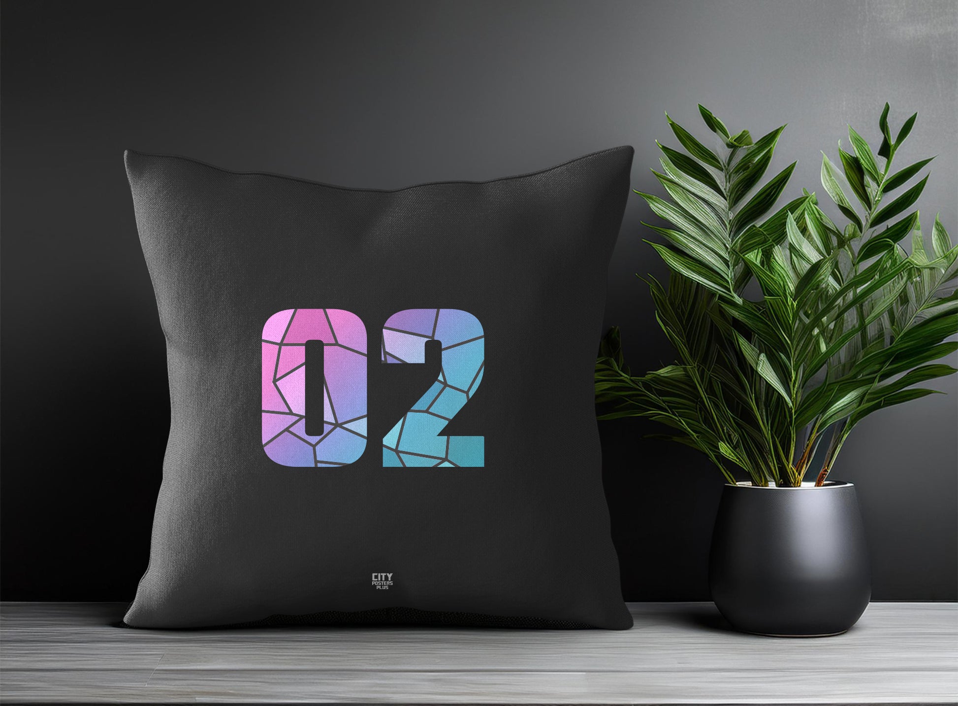Print Deliver Plus 02 Number Square & Rectangle Pillow Cases | Modern Numeric Throw Pillow Covers 