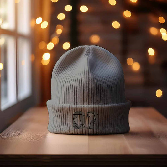 Beanies Plus 02 Number Beanie | Modern Numeric Knit Winter Hat 