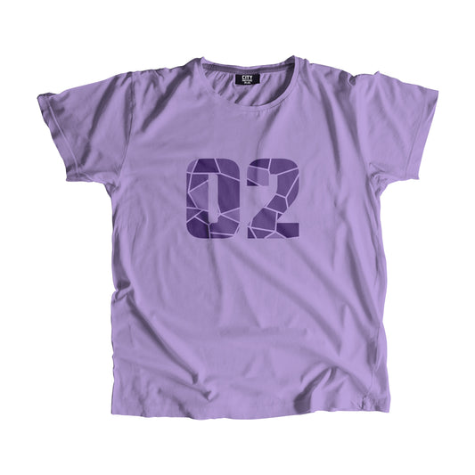 02 Number Men Unisex T-Shirt (Iris Lavender)