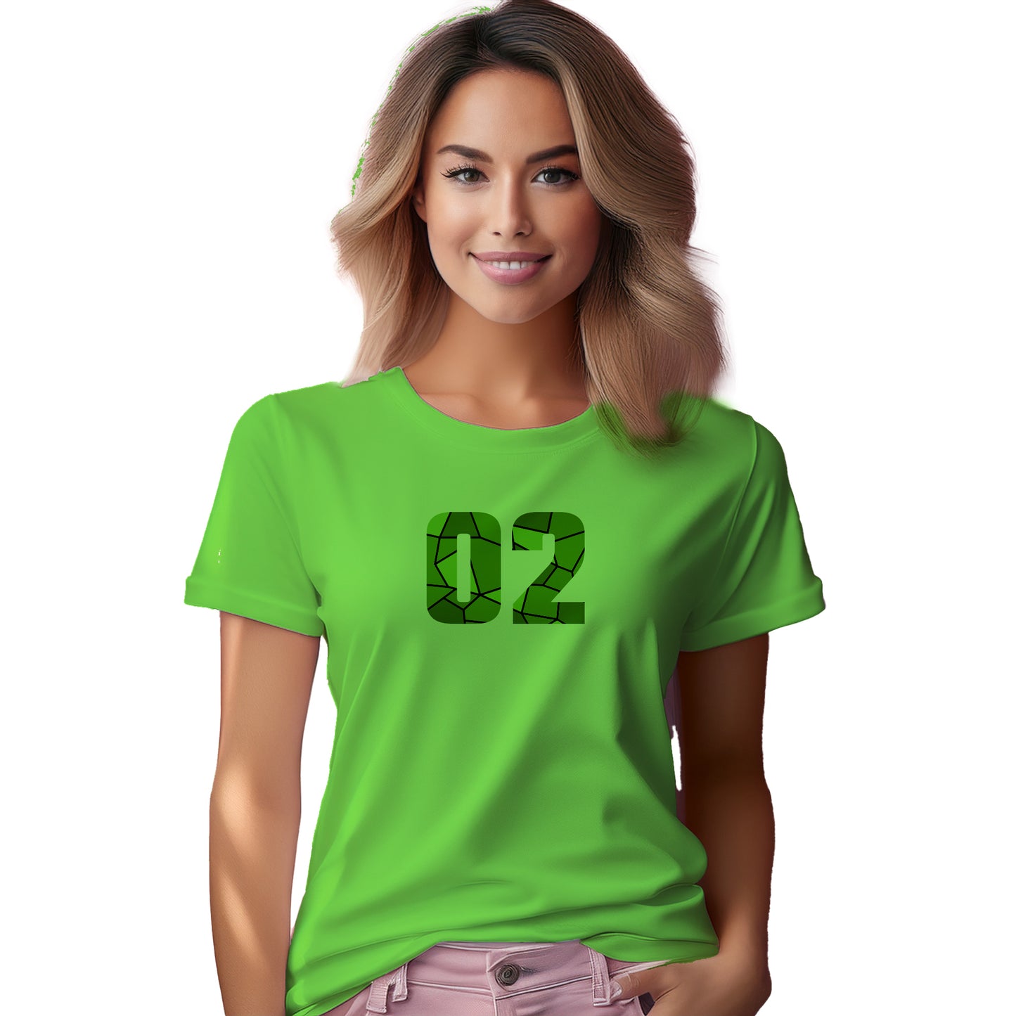 02 Number Women T-Shirt (Liril Green)