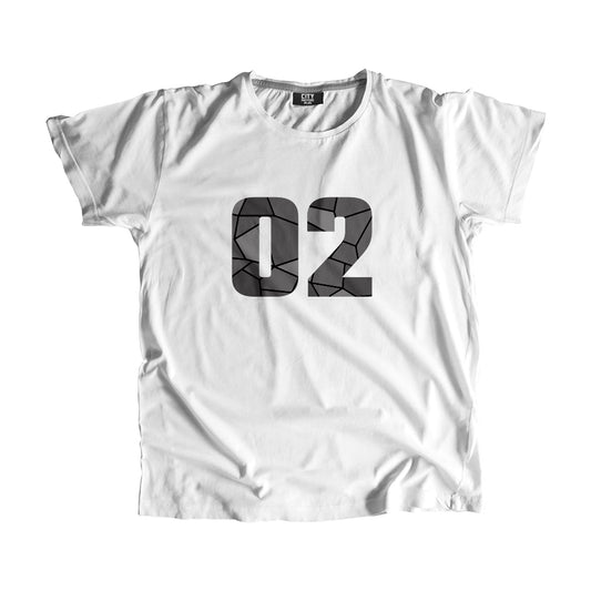 02 Number Men Unisex T-Shirt (White)