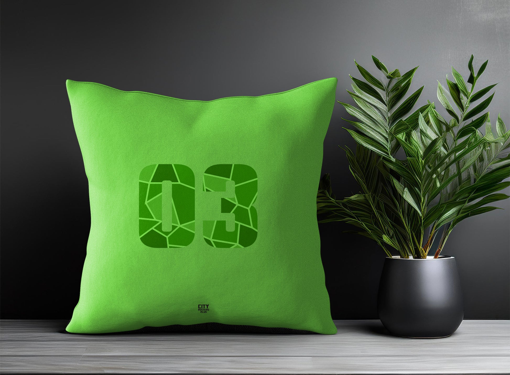 Print Deliver Plus 03 Number Square & Rectangle Pillow Cases | Modern Numeric Throw Pillow Covers 