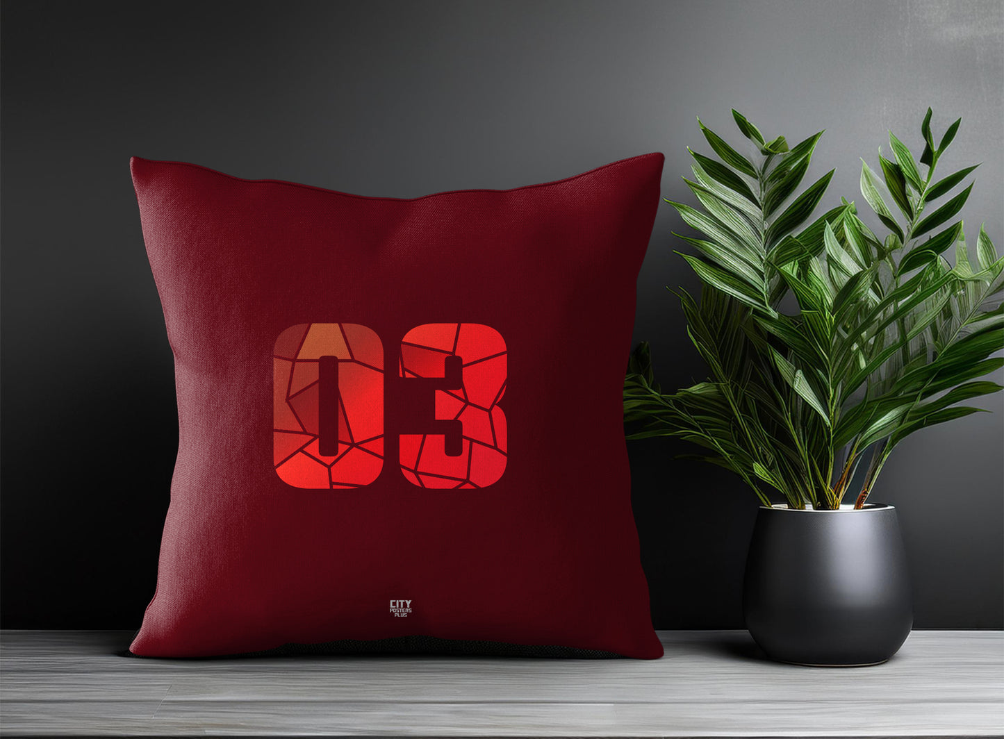 Print Deliver Plus 03 Number Square & Rectangle Pillow Cases | Modern Numeric Throw Pillow Covers 