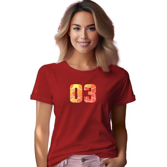 03 Number Women T-Shirt (Red)