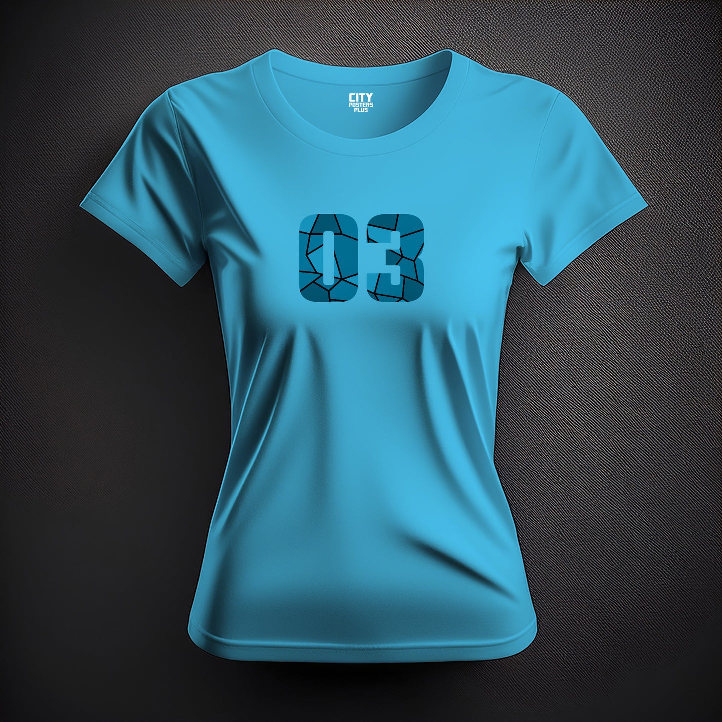 03 Number Women T-Shirt (Sky Blue)