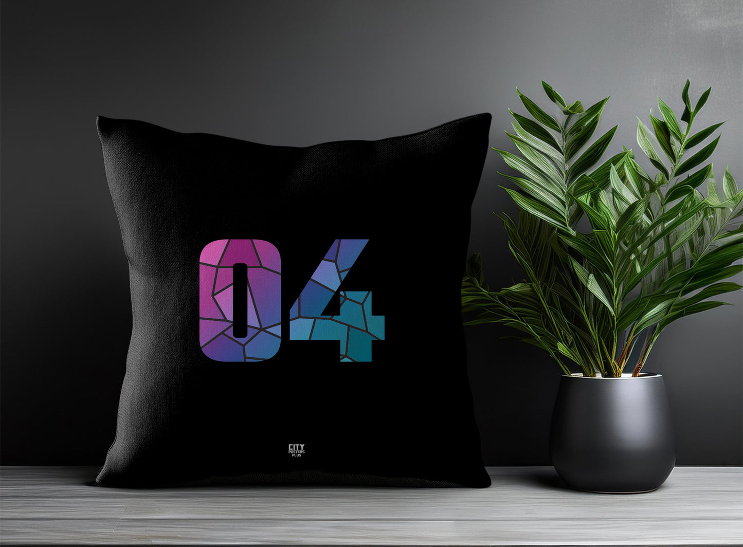 Print Deliver Plus 04 Number Square & Rectangle Pillow Cases | Modern Numeric Throw Pillow Covers 