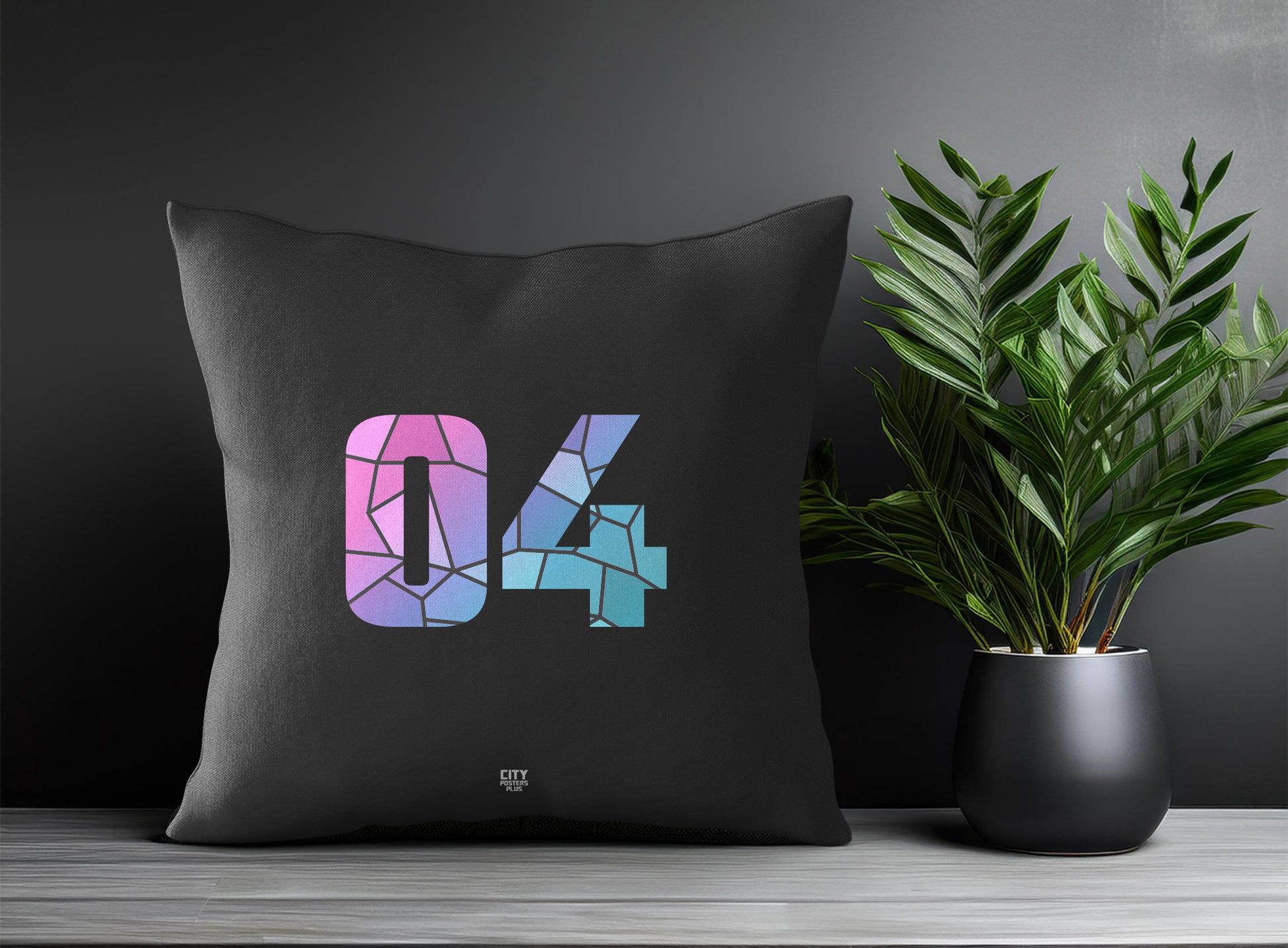 Print Deliver Plus 04 Number Square & Rectangle Pillow Cases | Modern Numeric Throw Pillow Covers 