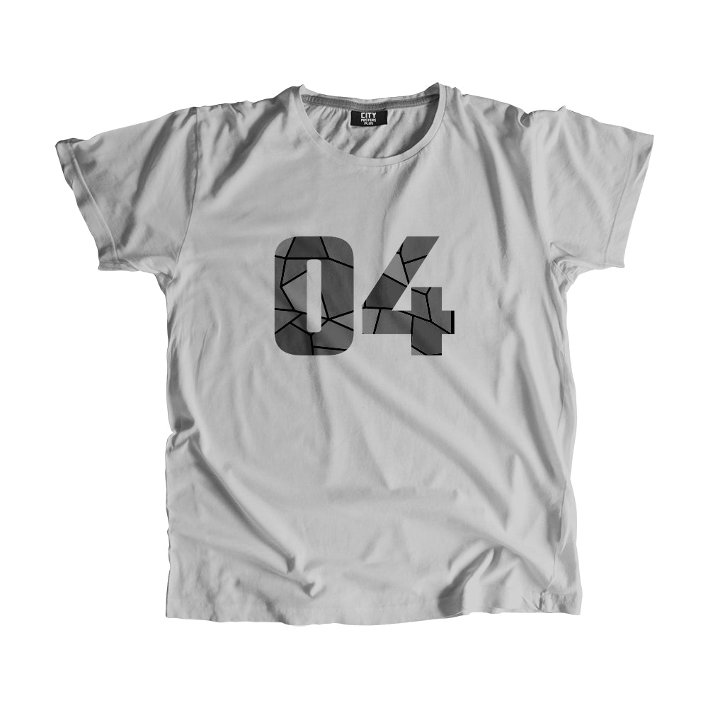04 Number Men Unisex T-Shirt (Melange Grey)