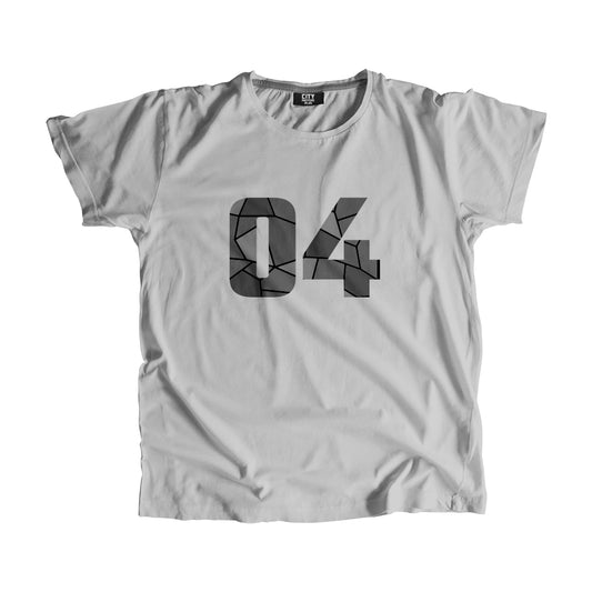 04 Number Men Unisex T-Shirt (Melange Grey)