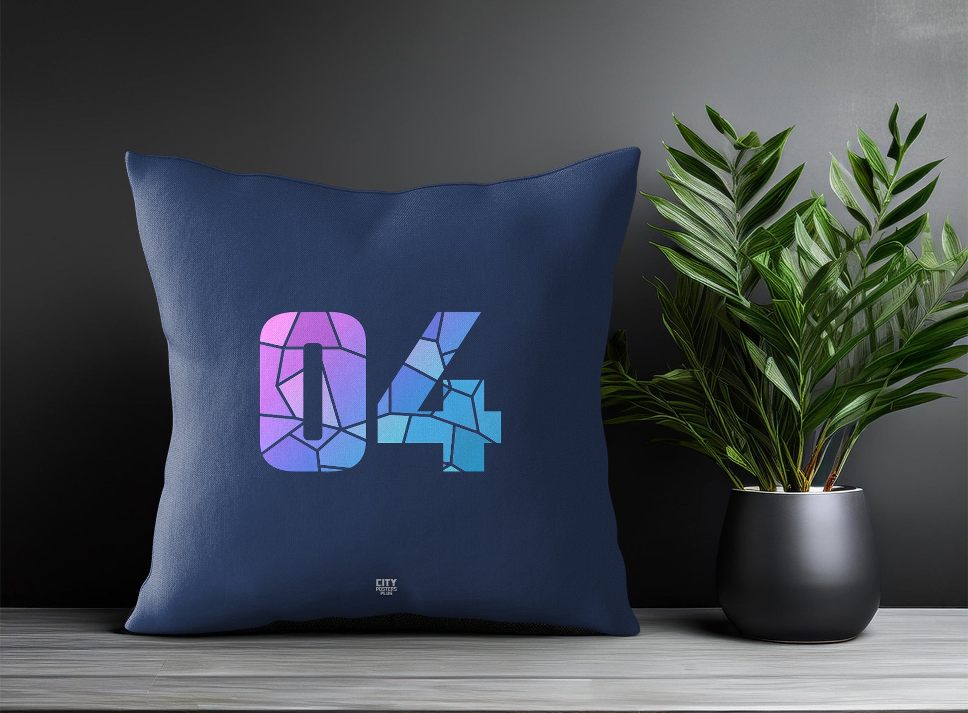 Print Deliver Plus 04 Number Square & Rectangle Pillow Cases | Modern Numeric Throw Pillow Covers 