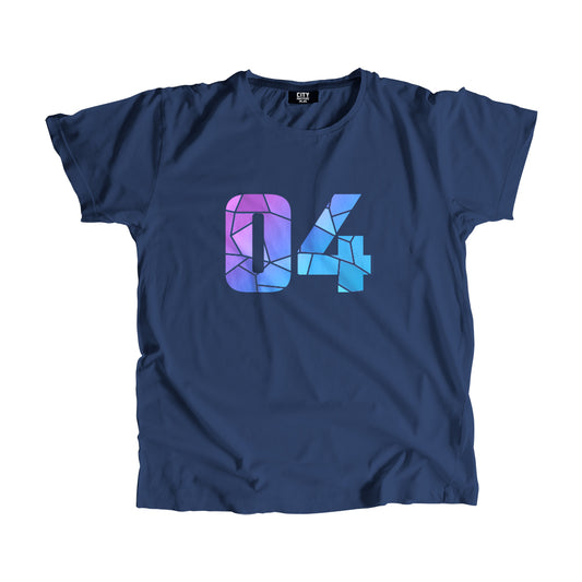 04 Number Men Unisex T-Shirt (Navy Blue)