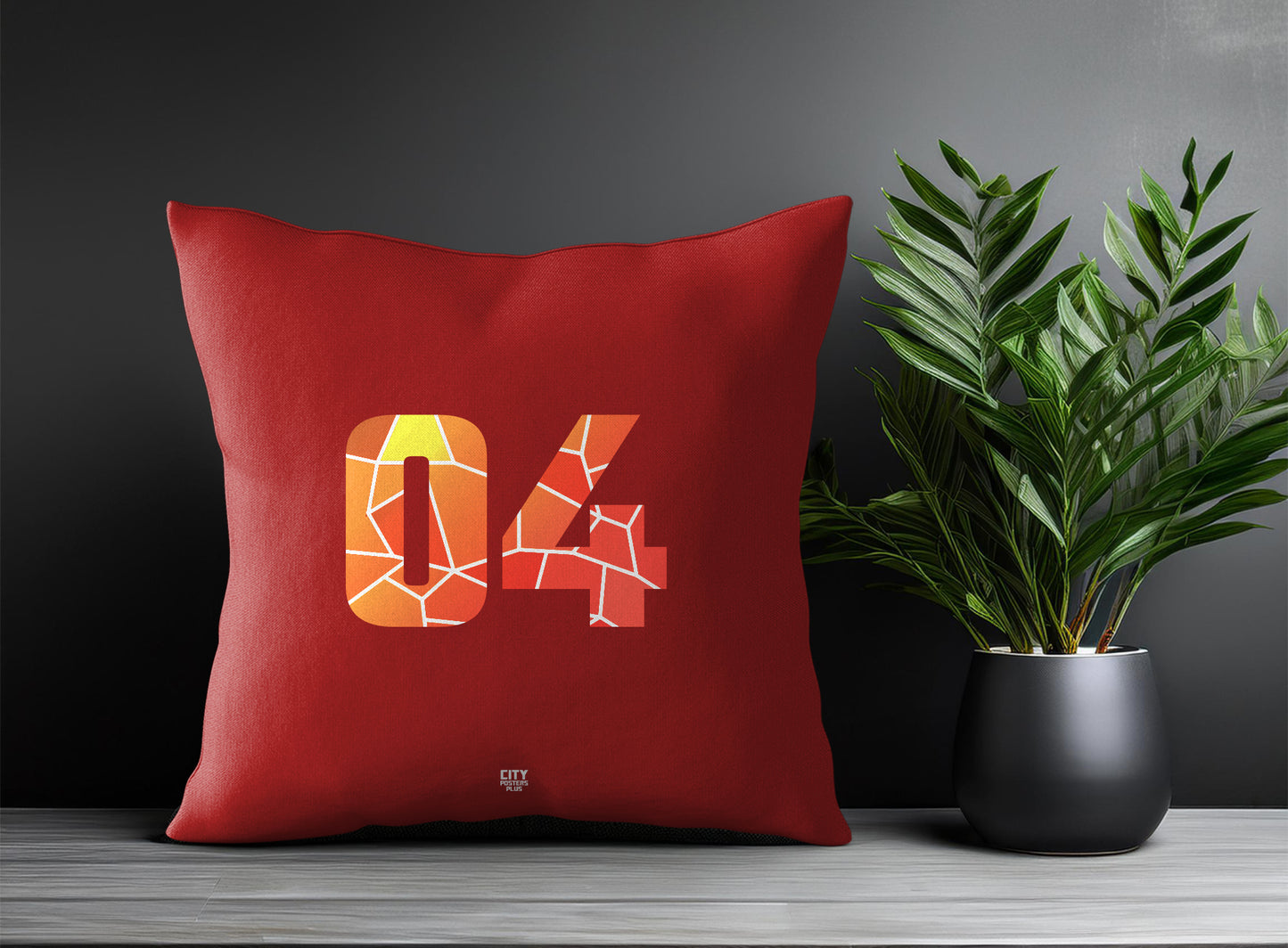 Print Deliver Plus 04 Number Square & Rectangle Pillow Cases | Modern Numeric Throw Pillow Covers 