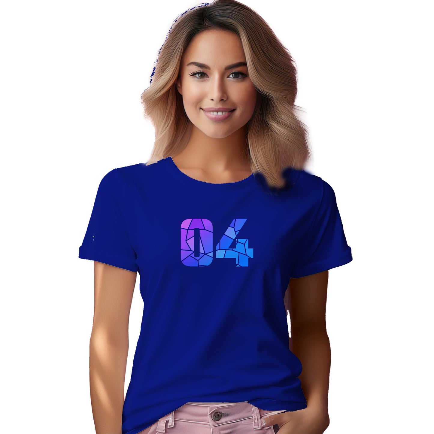 04 Number Women T-Shirt (Royal Blue)