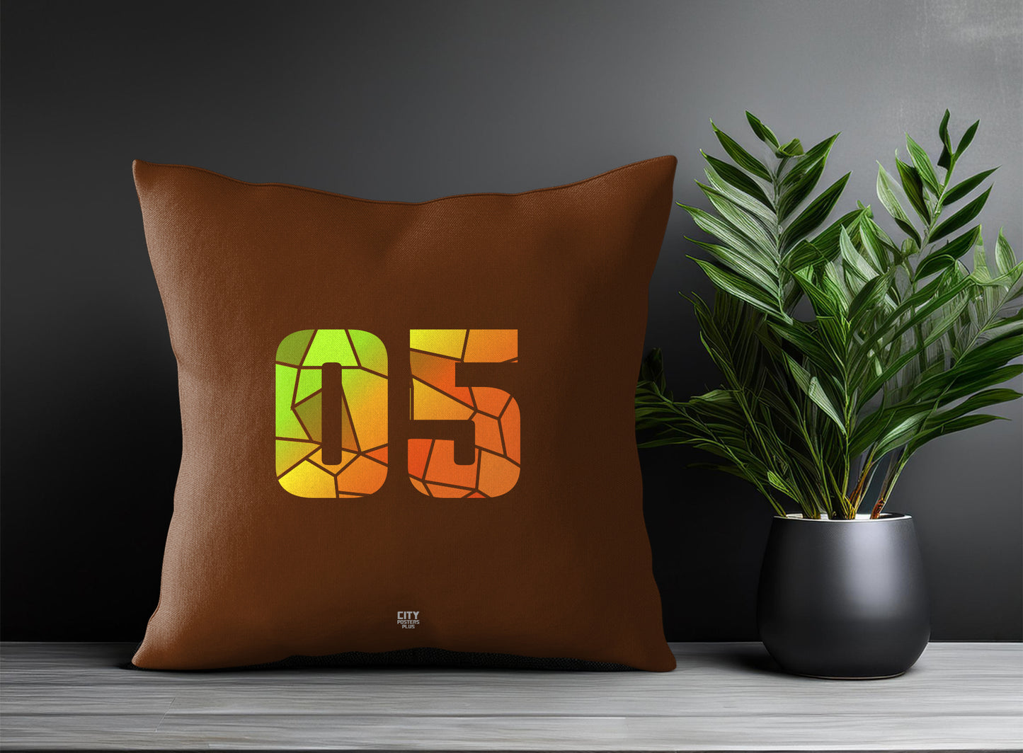 Print Deliver Plus 05 Number Square & Rectangle Pillow Cases | Modern Numeric Throw Pillow Covers 
