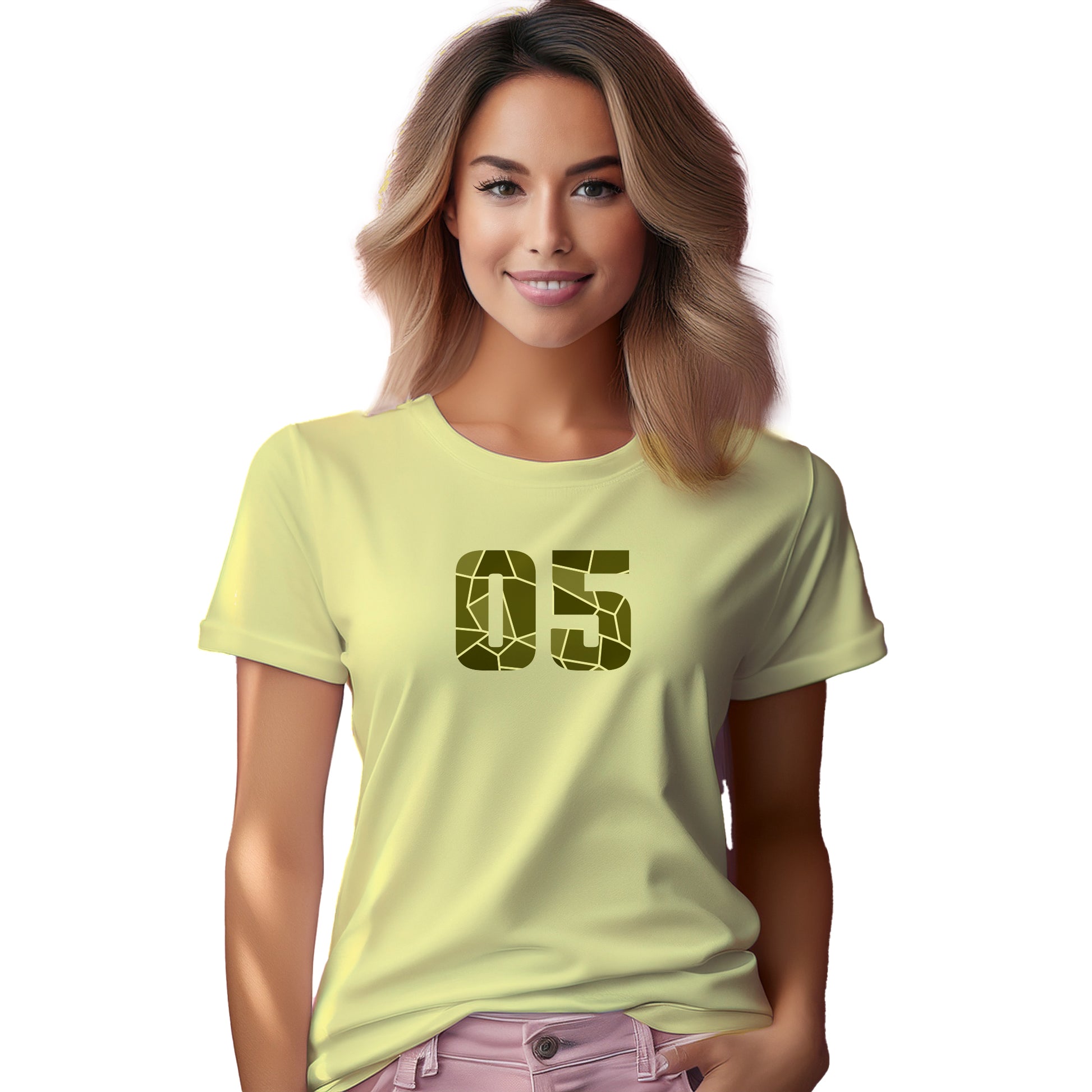 05 Number Women T-Shirt (Butter Yellow)