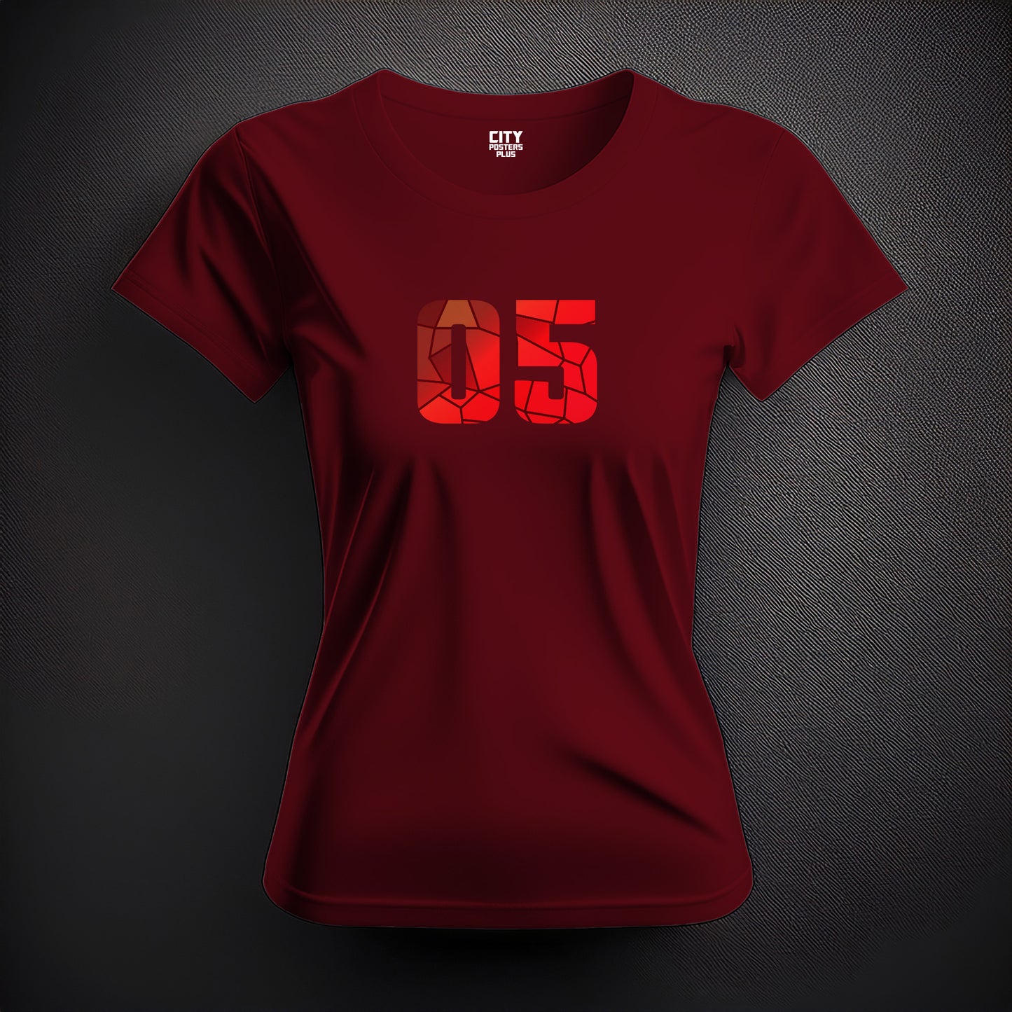 05 Number Women T-Shirt (Maroon)