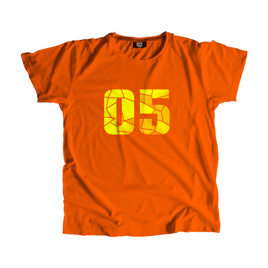 05 Number Men Unisex T-Shirt (Orange)