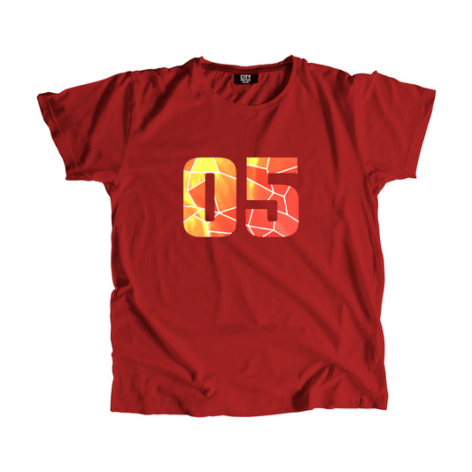 05 Number Men Unisex T-Shirt (Red)