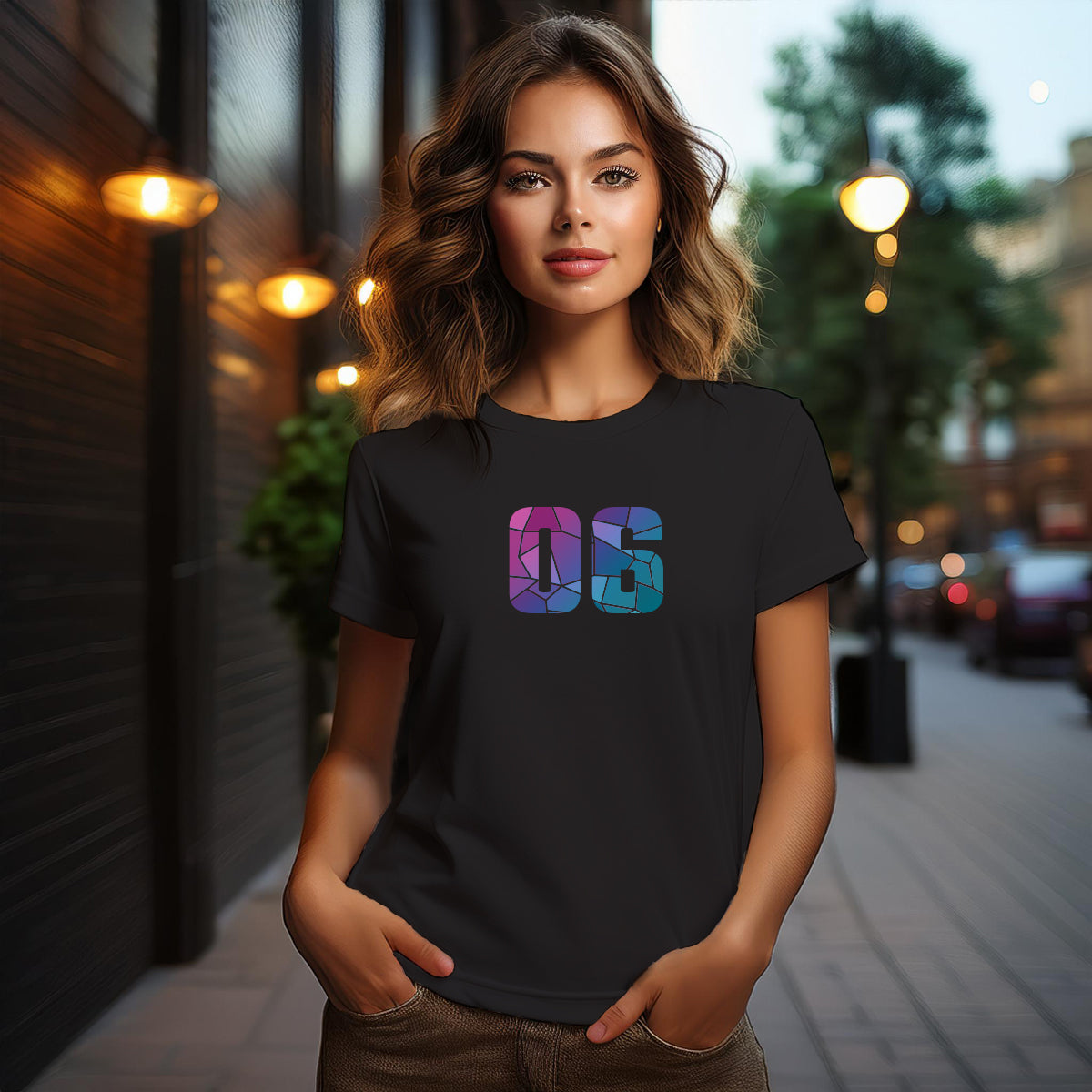 06 Number Women T-Shirt (Black)