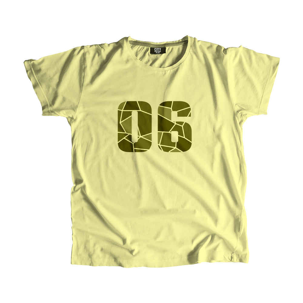 06 Number Men Unisex T-Shirt (Butter Yellow)