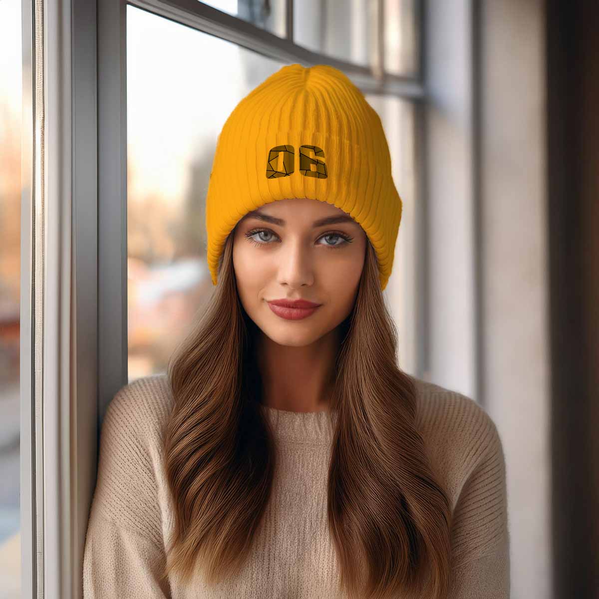 Beanies Plus 06 Number Beanie | Modern Numeric Knit Winter Hat