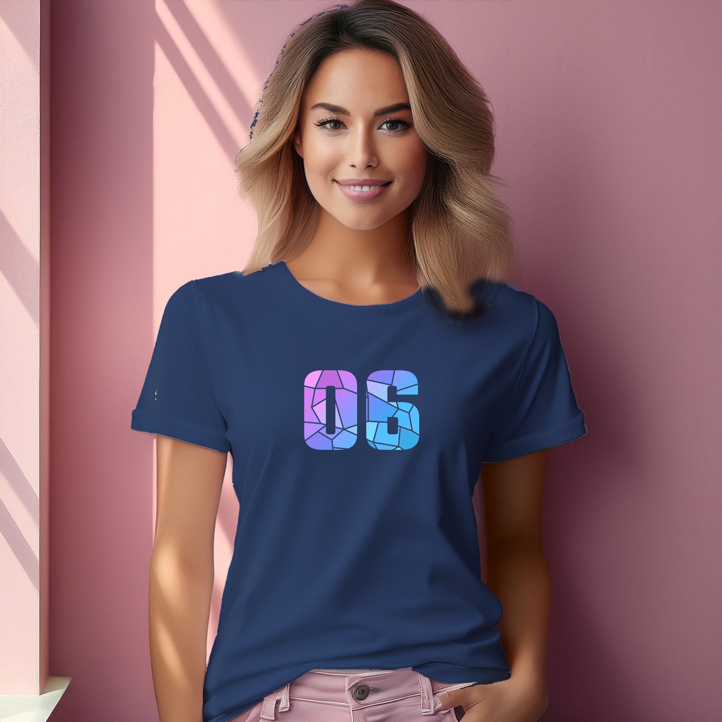 06 Number Women T-Shirt (Navy Blue)