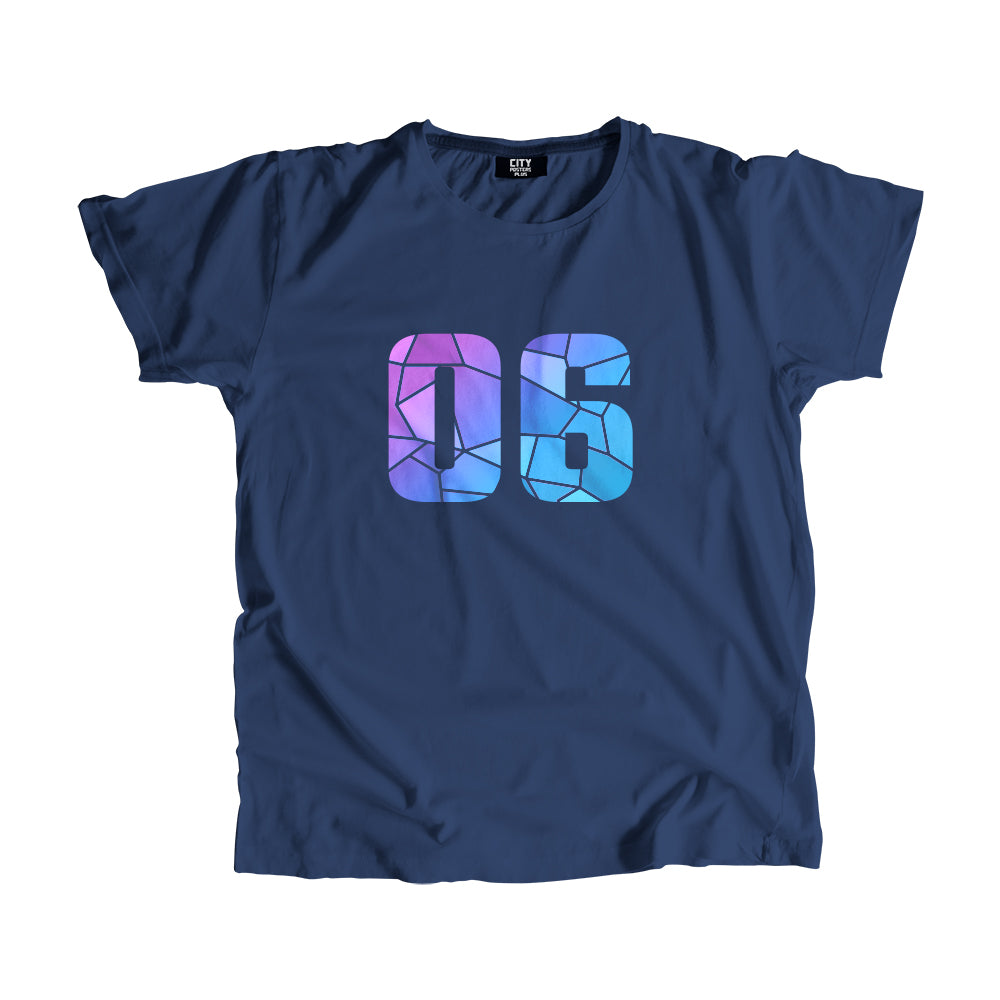 06 Number Men Unisex T-Shirt (Navy Blue)