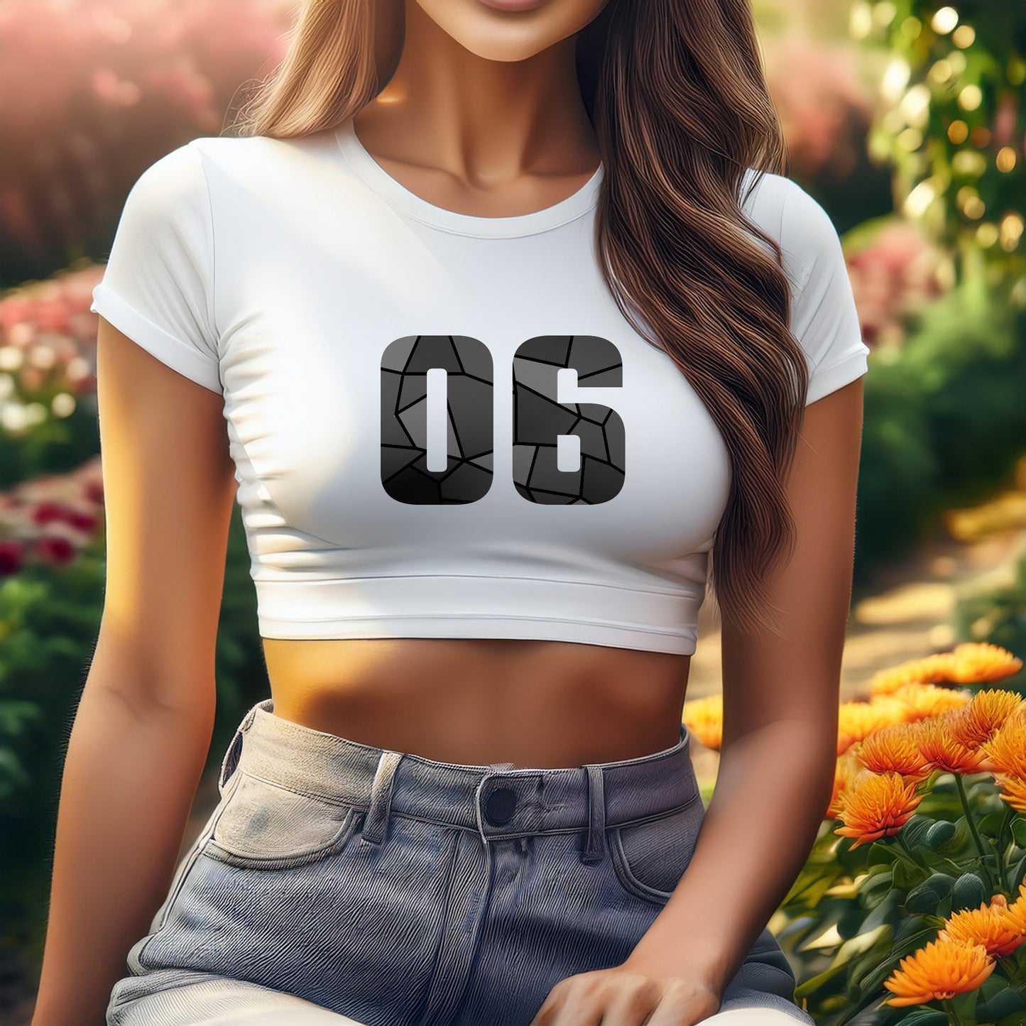 06 Number Women Crop Top (White)