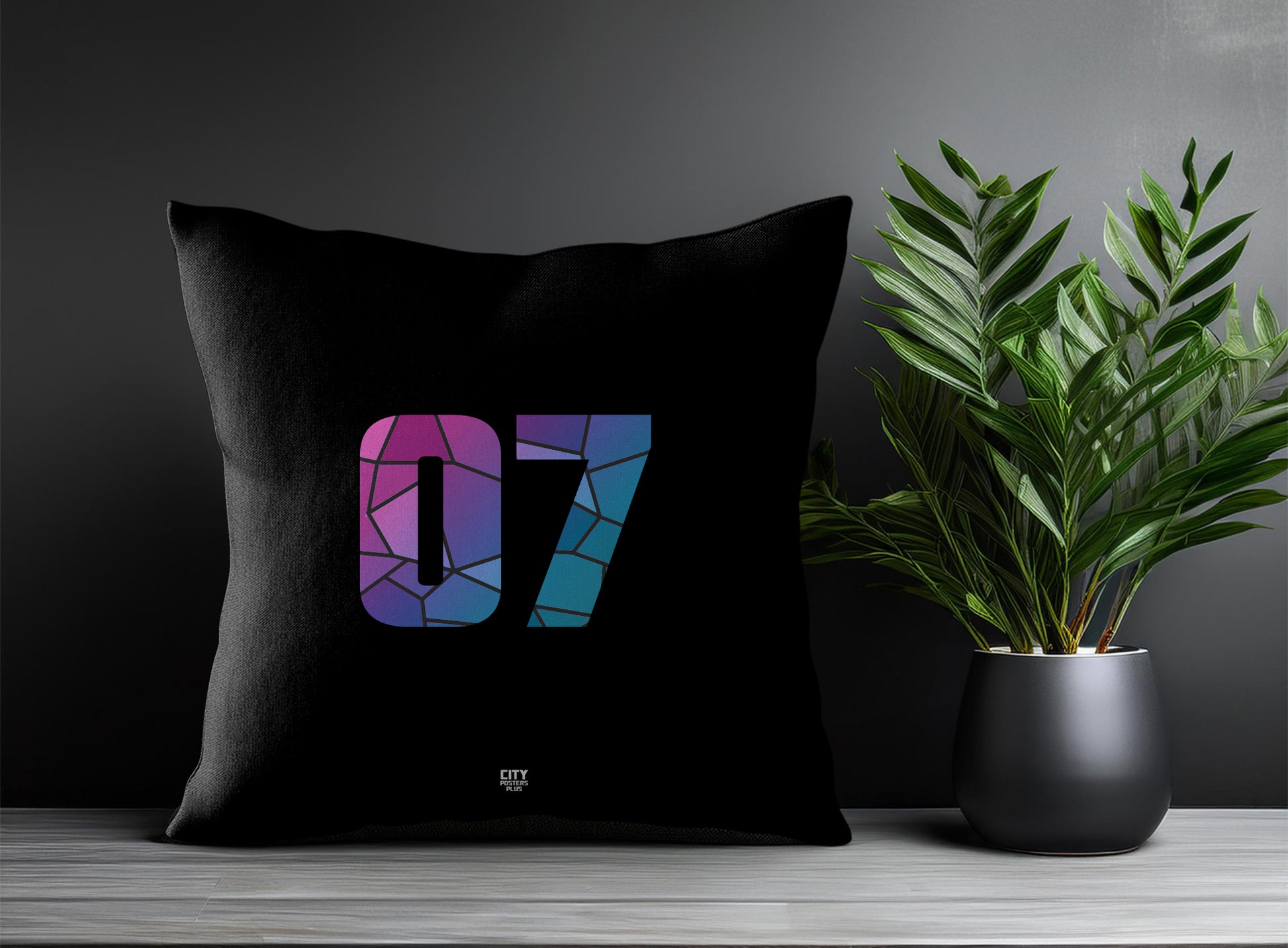 Print Deliver Plus 07 Number Square & Rectangle Pillow Cases | Modern Numeric Throw Pillow Covers 