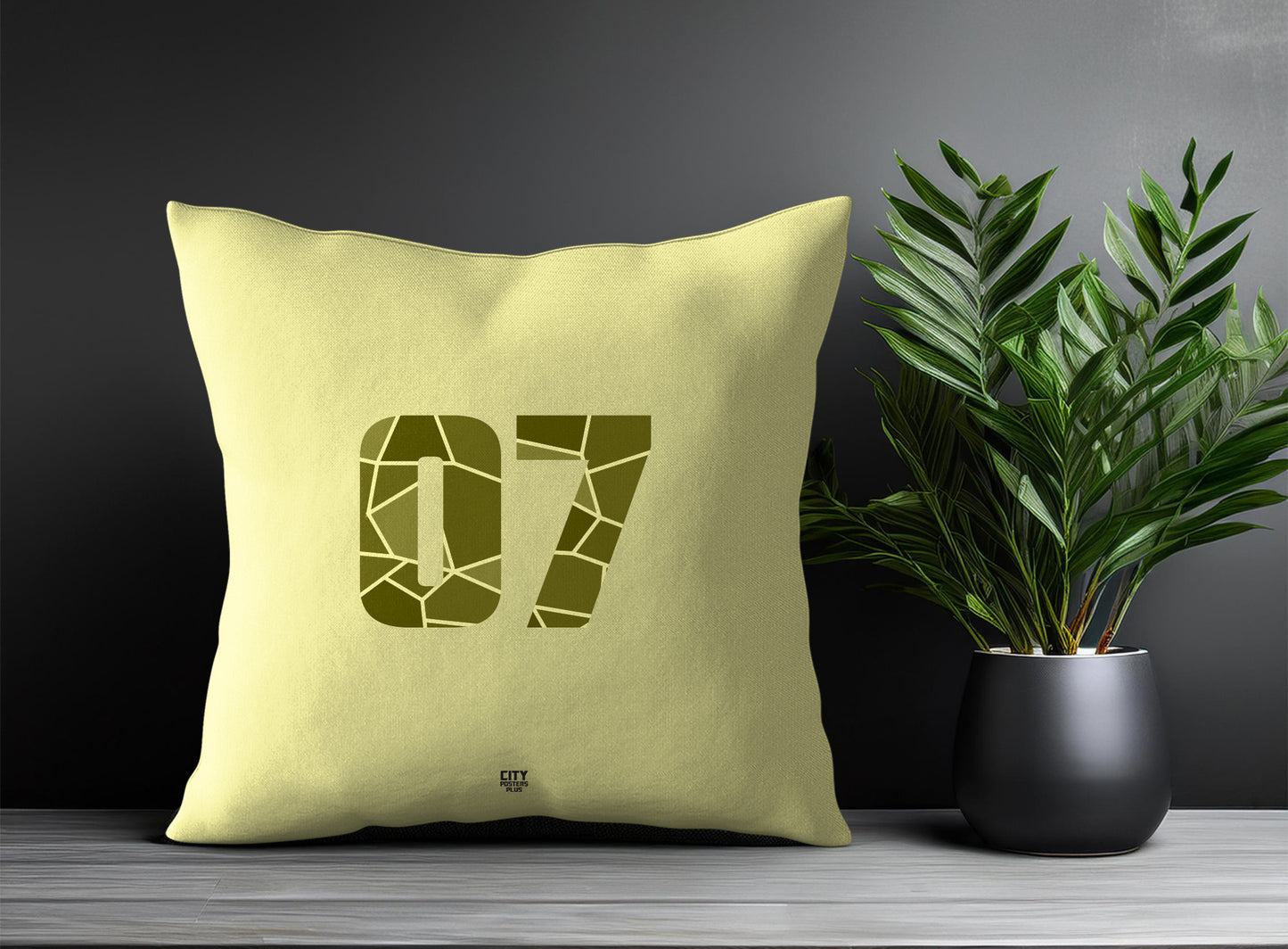 Print Deliver Plus 07 Number Square & Rectangle Pillow Cases | Modern Numeric Throw Pillow Covers 
