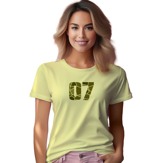 07 Number Women T-Shirt (Butter Yellow)