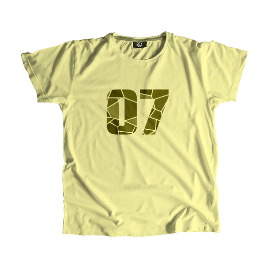 07 Number Men Unisex T-Shirt (Butter Yellow)