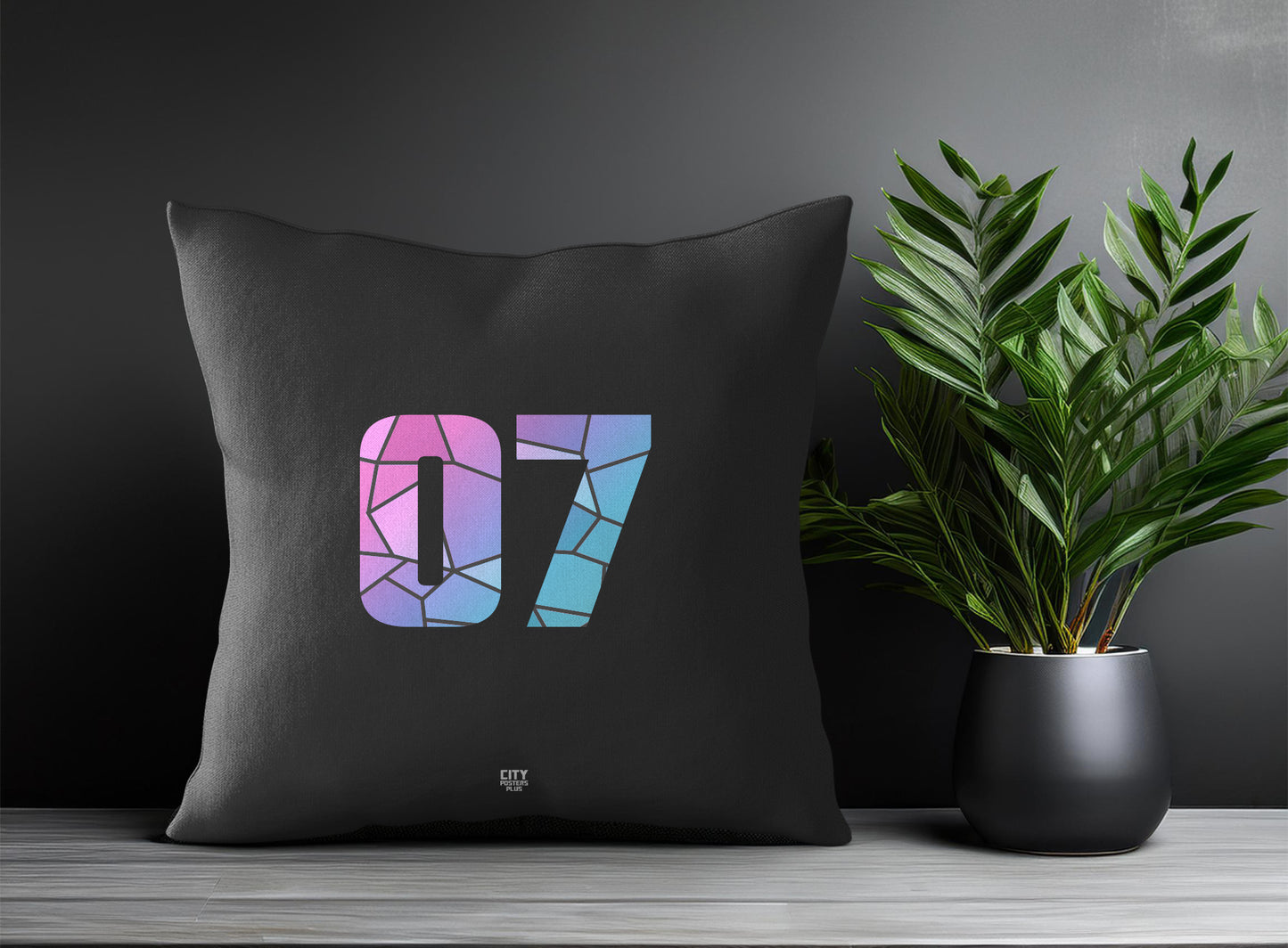 Print Deliver Plus 07 Number Square & Rectangle Pillow Cases | Modern Numeric Throw Pillow Covers 