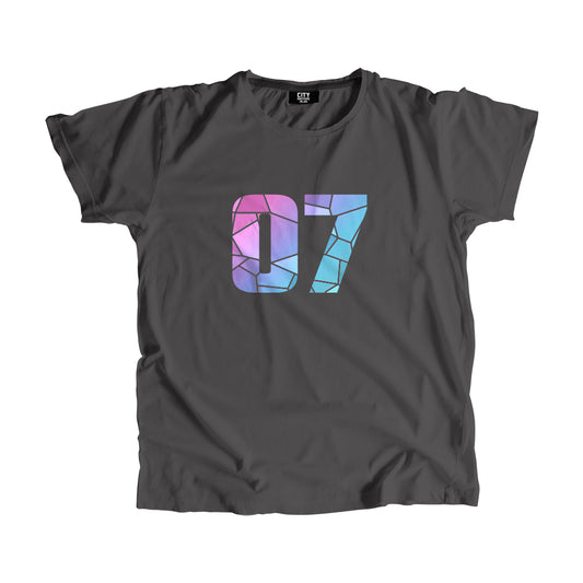 07 Number Men Unisex T-Shirt (Charcoal Grey)