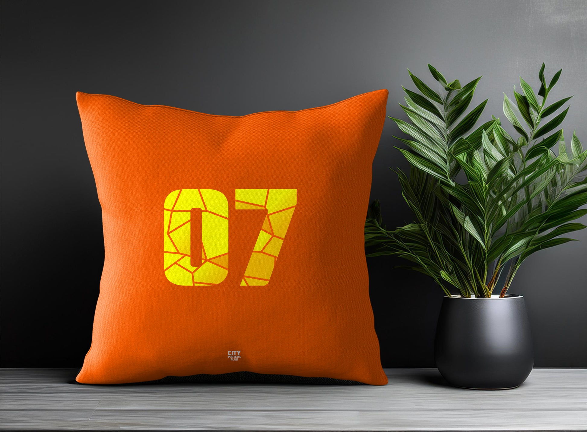Print Deliver Plus 07 Number Square & Rectangle Pillow Cases | Modern Numeric Throw Pillow Covers 