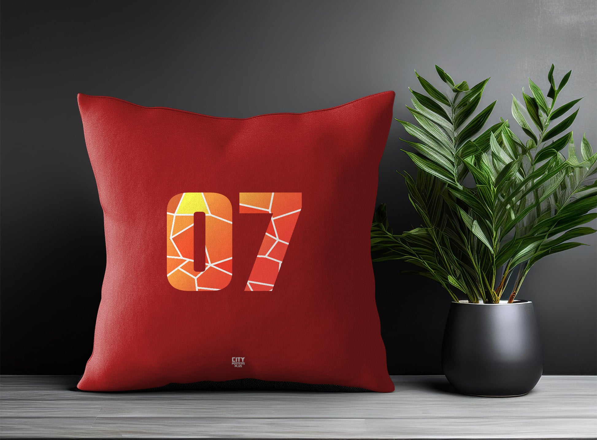 Print Deliver Plus 07 Number Square & Rectangle Pillow Cases | Modern Numeric Throw Pillow Covers 