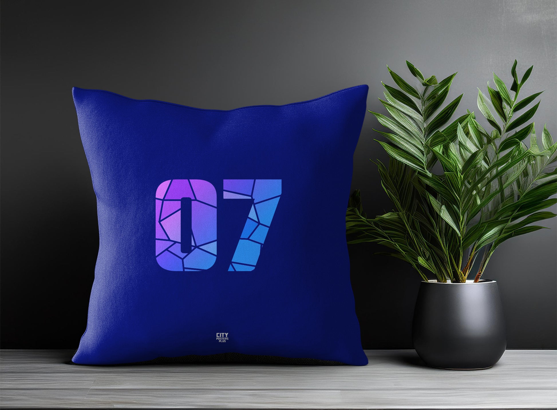 Print Deliver Plus 07 Number Square & Rectangle Pillow Cases | Modern Numeric Throw Pillow Covers 
