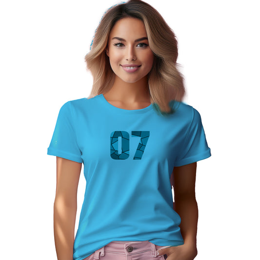 07 Number Women T-Shirt (Sky Blue)