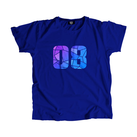 08 Number Men Unisex T-Shirt (Royal Blue)