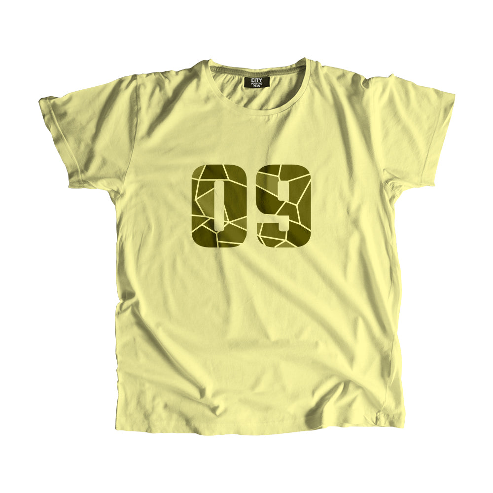 09 Number Men Unisex T-Shirt (Butter Yellow)