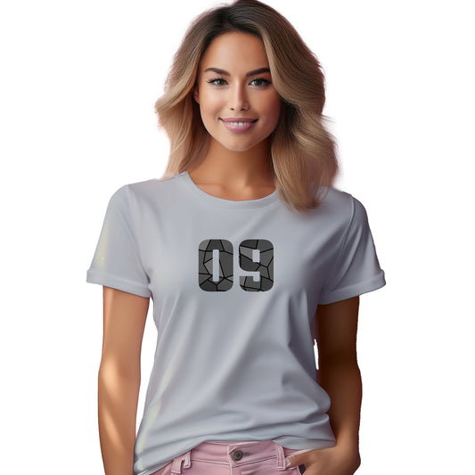 09 Number Women T-Shirt (Melange Grey)