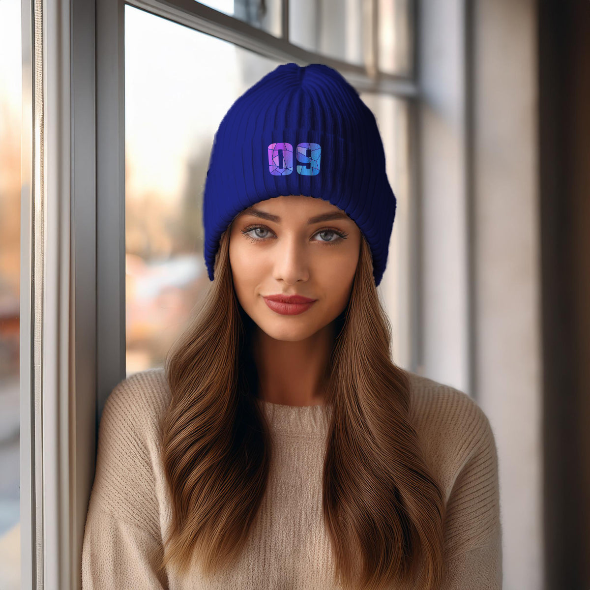 Beanies Plus 09 Number Beanie | Modern Numeric Knit Winter Hat