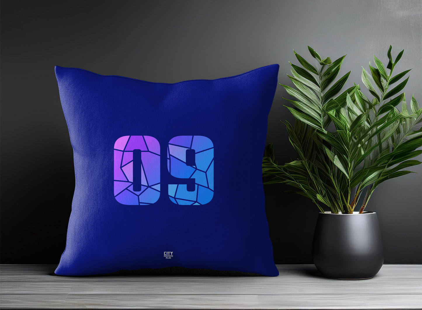 Print Deliver Plus 09 Number Square & Rectangle Pillow Cases | Modern Numeric Throw Pillow Covers 