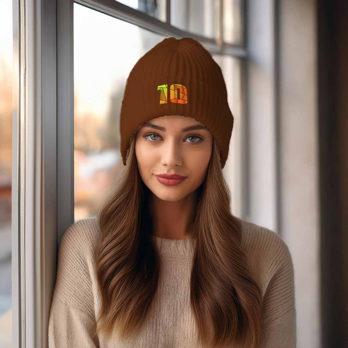 Beanies Plus 10 Number Beanie | Modern Numeric Knit Winter Hat