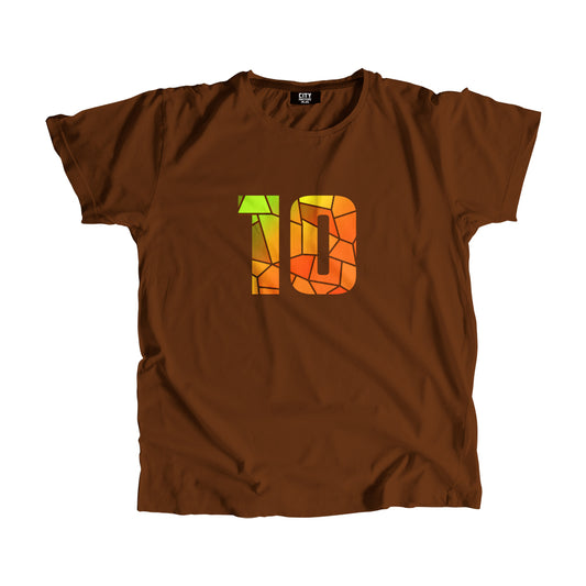 10 Number Men Unisex T-Shirt (Brown)