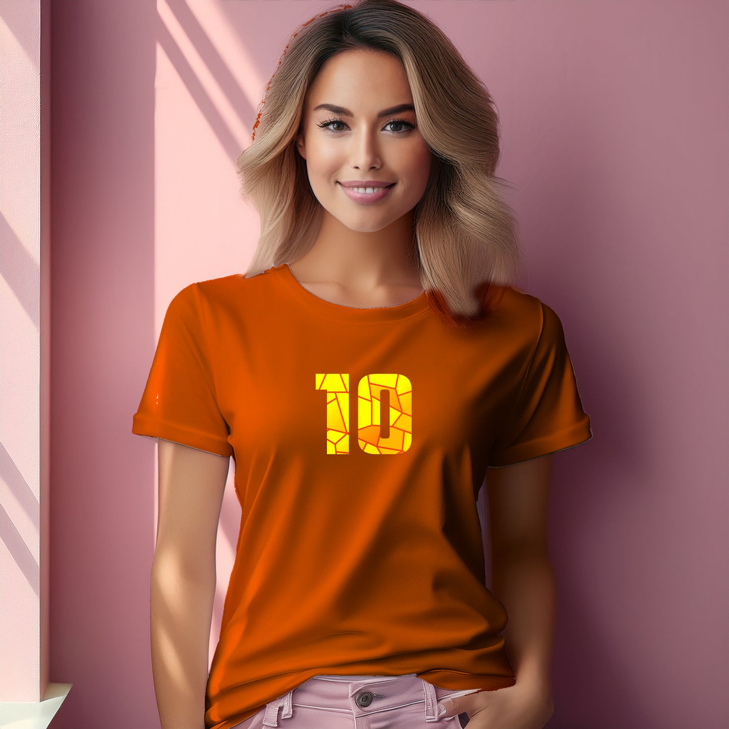 10 Number Women T-Shirt (Orange)