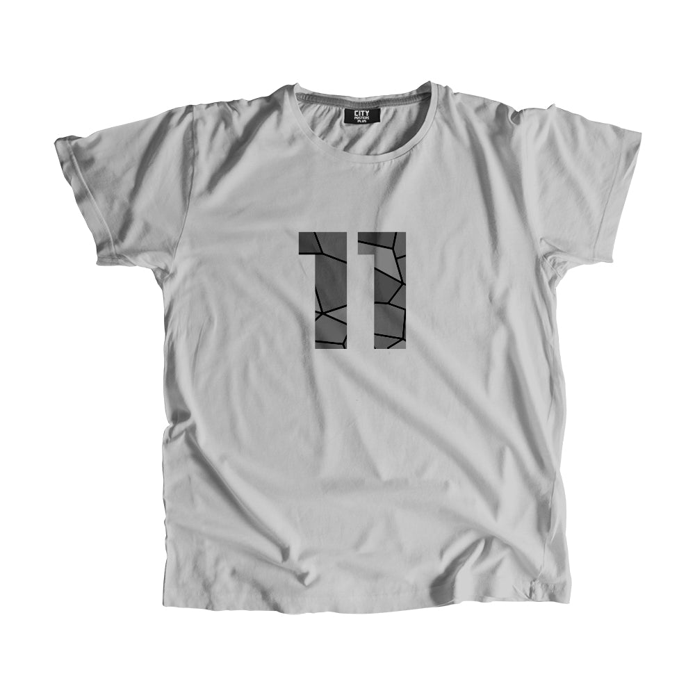 11 Number Men Unisex T-Shirt (Melange Grey)