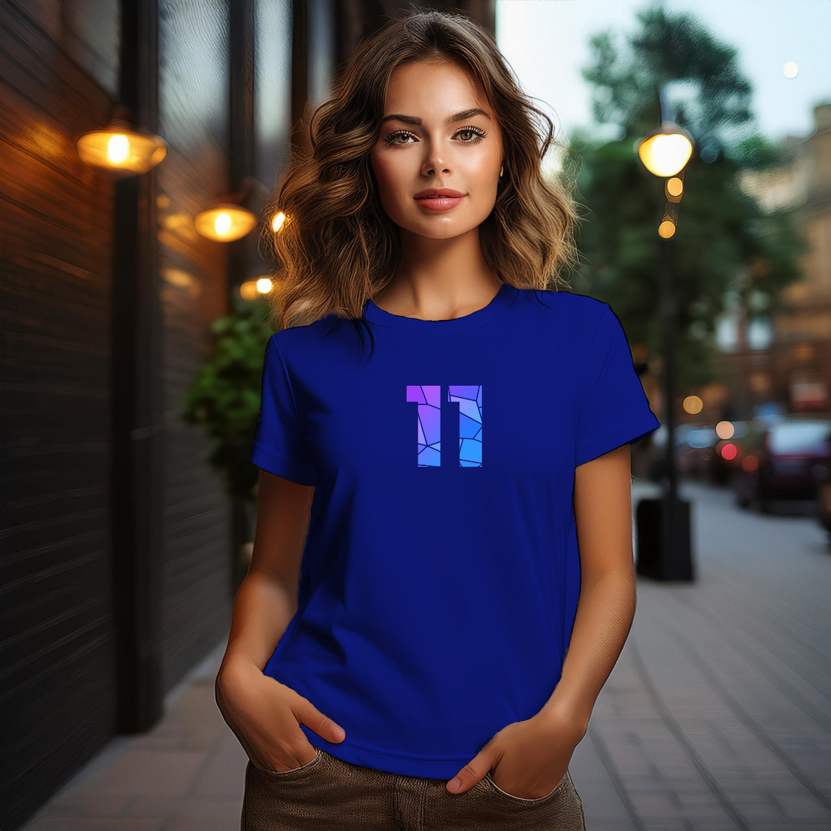 11 Number Women T-Shirt (Royal Blue)