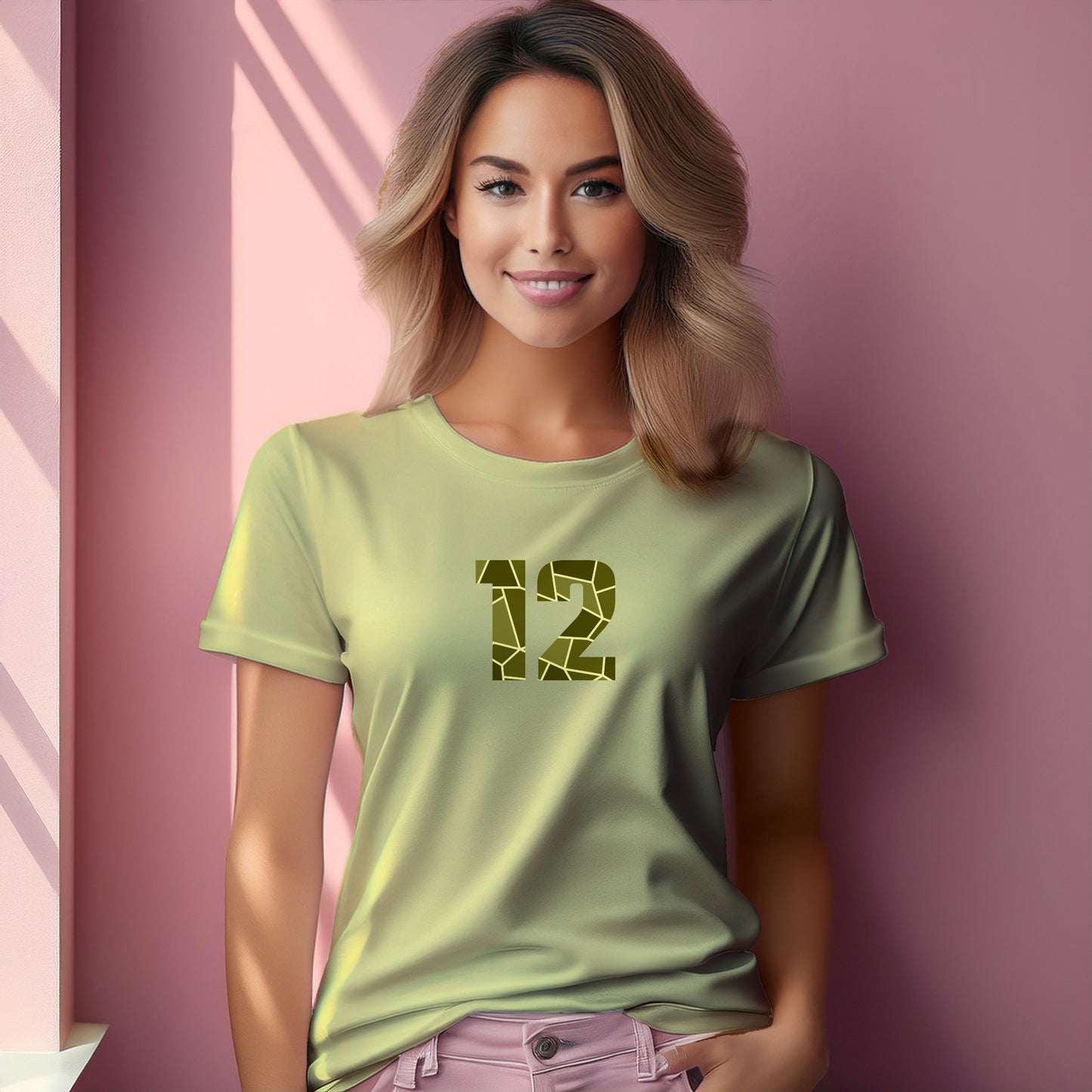 12 Number Women T-Shirt (Butter Yellow)