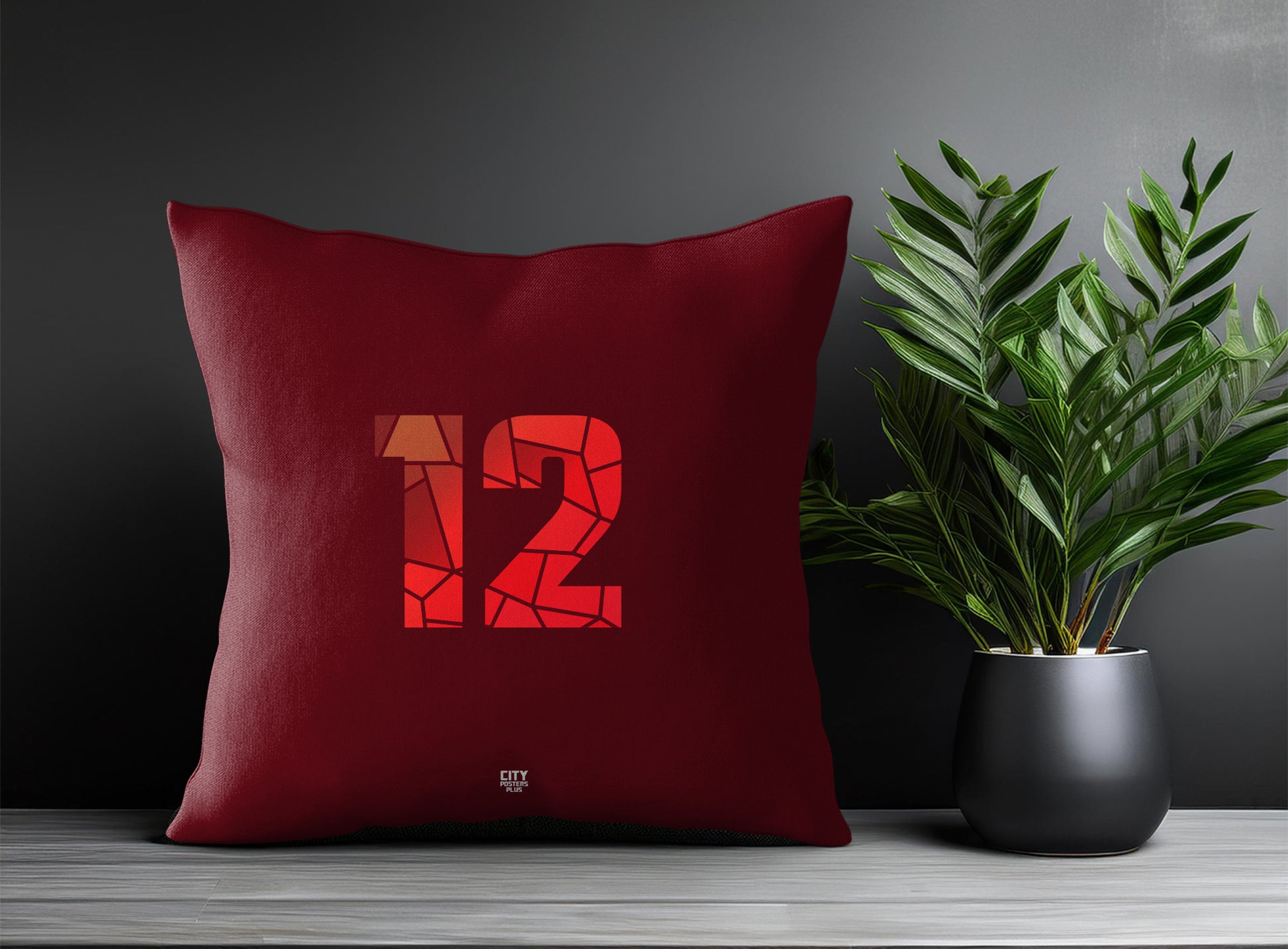 Print Deliver Plus 12 Number Square & Rectangle Pillow Cases | Modern Numeric Throw Pillow Covers 